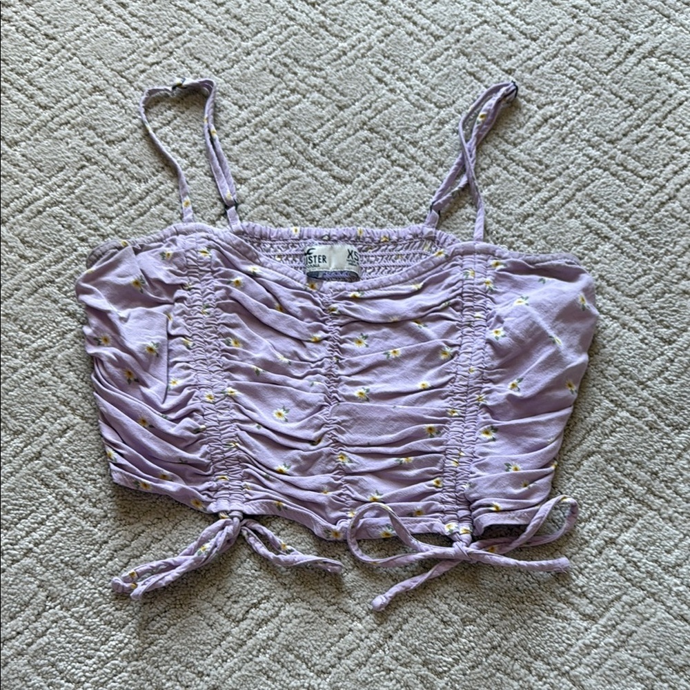 Hollister Purple Ruched Camisole Crop Top